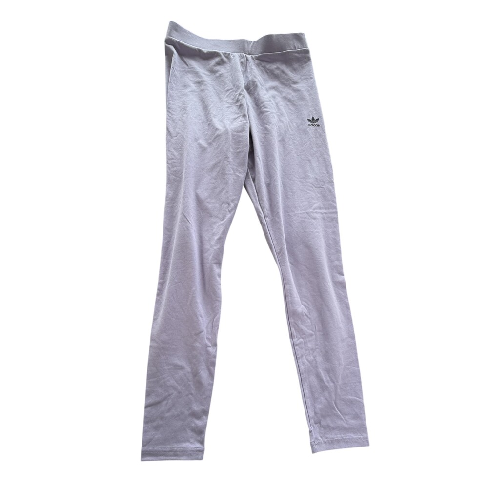 Adidas Trefoil Leggings Womens L Purple Mid Rise Ankle Cotton Stretch GN8269
